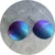 Sarah Murphy - Concentric Shield Hook Earrings in 'Teal Magic', Size Medium, Anodised Titanium