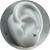 KIN - Single Eight Point Star Flat Back Stud, Sterling Silver, Cubic Zirconia