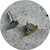 KIN - Three Stone Single Flat Back Stud, Gold Plate, Cubic Zirconia, Titanium