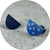 Sarah Murphy - Crescent Studs in Blue, Anodised Titanium