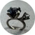 Tessa Blazey - Veronica Sawyer Ring. 18ct White Gold, Spinel, Salt And Pepper Diamond. Size M.5