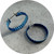 Ann Welton - Mid Blue Crinkle Cut Hoops. Copper, Automotive Paint, Sterling Silver.