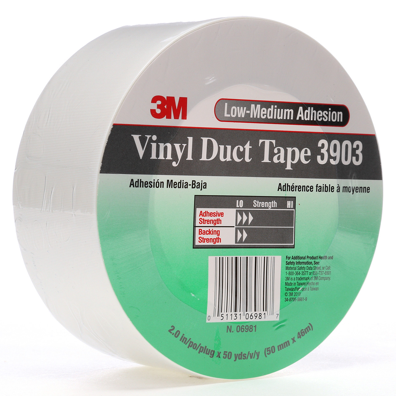 3M Vinyl Duct Tape 3903 Green, 2 in x 50 yd 6.5 Mil