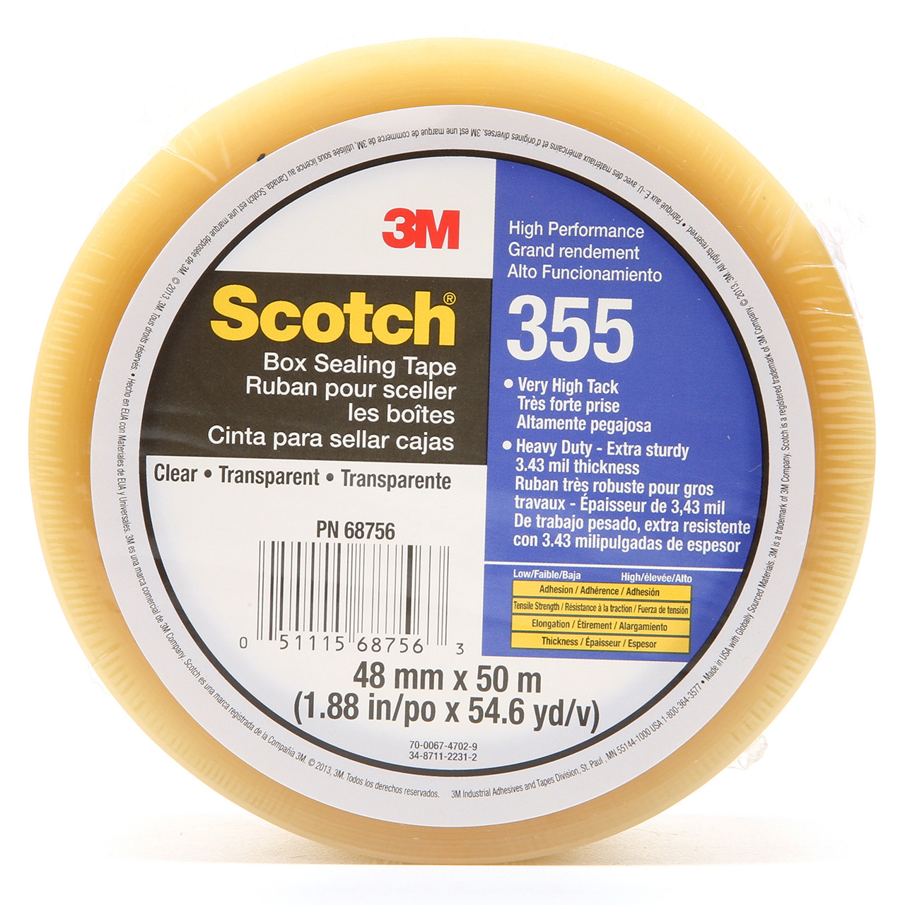 3M Scotch High Performance Packaging Tape, 2 x 800