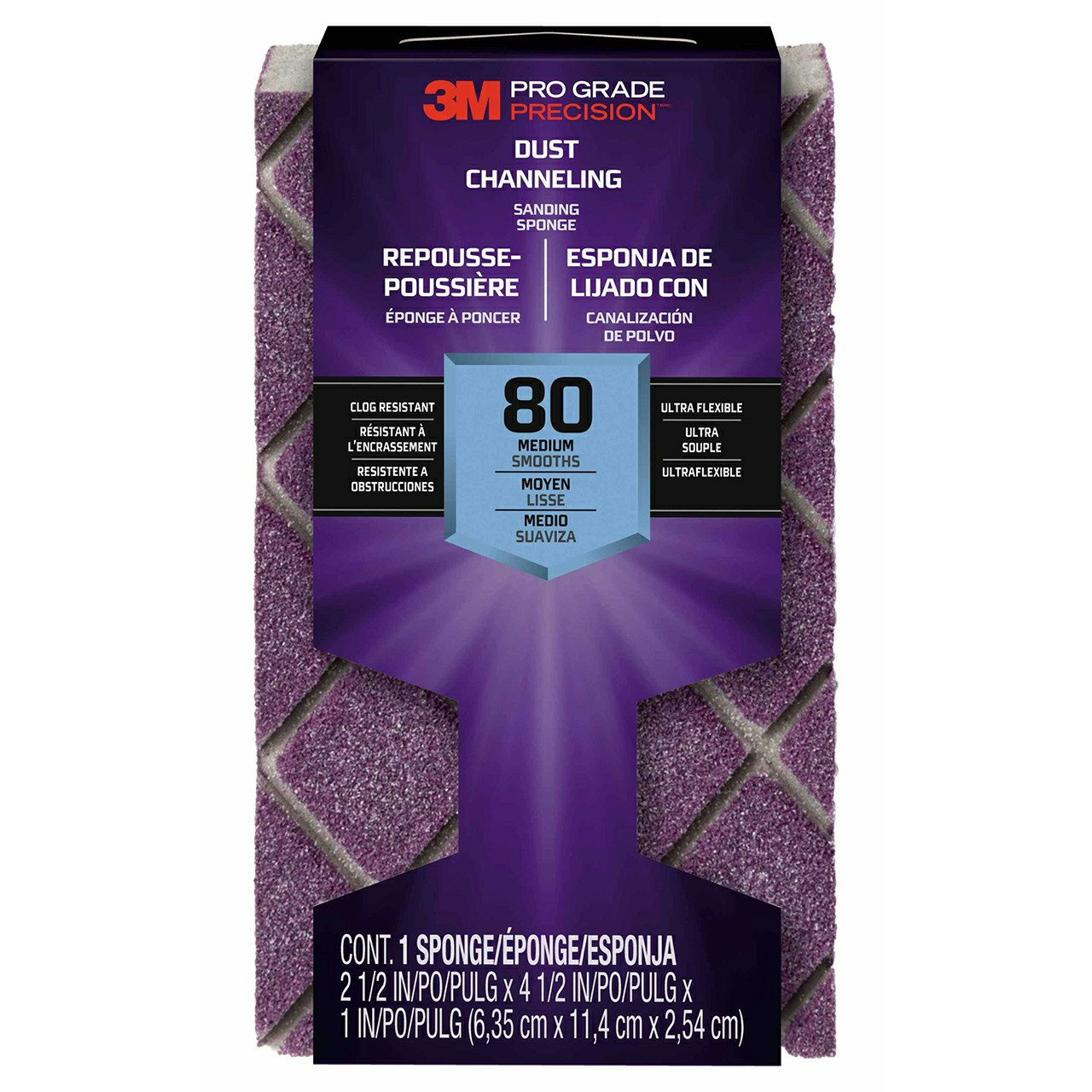 3M Pro Grade Precision Drywall Dust Channeling Sanding Sponge