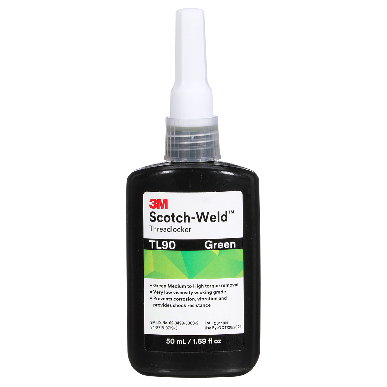 3M 7100039236 ScotchWeld TL90 50 ml Green Threadlocker All