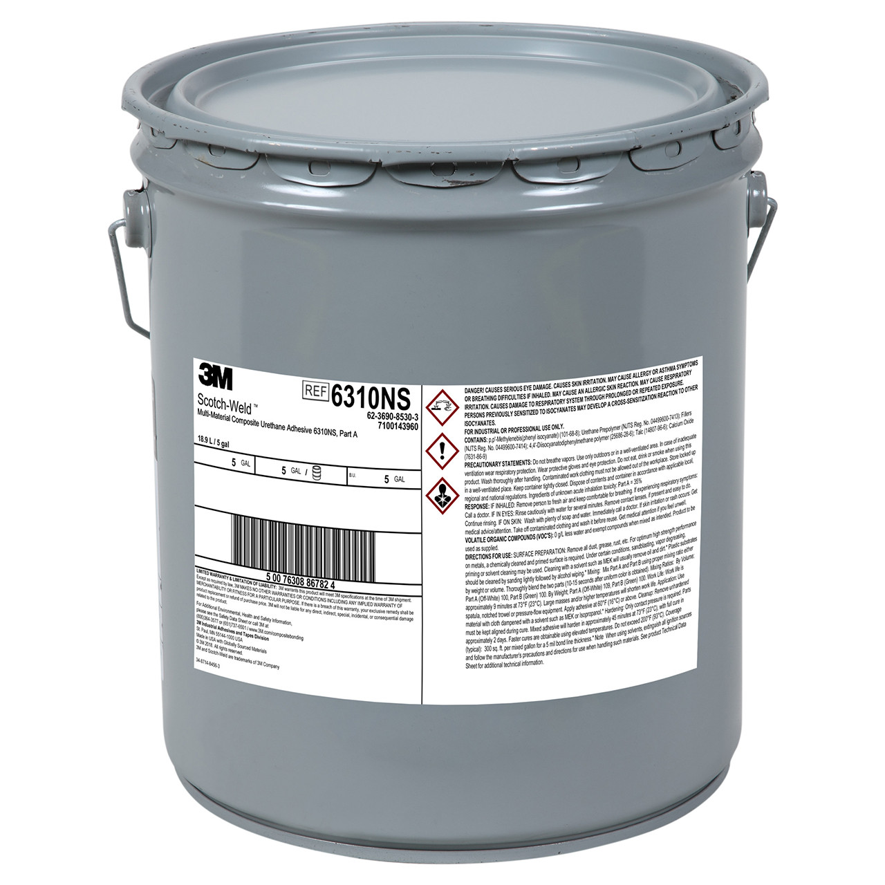 3M 7100143960 ScotchWeld 6310NS 5 Gallon Green Composite Urethane
