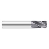 Fullerton Tool 31963 | 1/4" Diameter x 1/4" Shank x 1/2" LOC x 2" OAL 4 Flute TiAlN Solid Carbide Radius End Mill