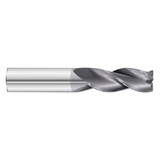 Fullerton Tool 33474 | 3/4" Diameter x 3/4" Shank x 1-5/8" LOC x 4" OAL 3 Flute TiAlN Solid Carbide Radius End Mill