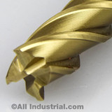 All Industrial 14610 | 5/8" Diameter x 1/2" Shank x 6-1/2" OAL 4 Flute TiN High Speed Steel Square End Mill