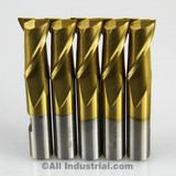 All Industrial 14034 | 5/8" X 1/2" X 1-1/8" X 3-1/8" TIN HSS 2 FLUTE SINGLE END MILL C.C.