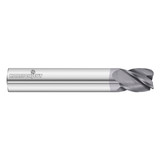 Fullerton Tool 92431 | 3.00mm Diameter x 3.00mm Shank x 6.00mm LOC x 38.00mm OAL 4 Flute FC18 Solid Carbide Radius End Mill