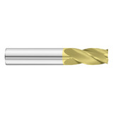 Fullerton Tool 32337 | 3/4" Diameter x 3/4" Shank x 1-1/2" LOC x 4" OAL 4 Flute TiN Solid Carbide Square End Mill