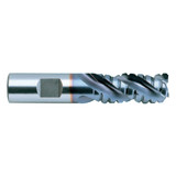 YG1 80542 | 1-1/2" Diameter x 1-1/4" Shank x 3" LOC x 5-1/2" OAL x 42 Degree Helix Angle 3 Flute Bright Coated T15 EK226 Square Roughing End Mill