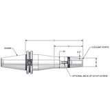 Parlec C40A-75SF630-9C | 3/4" Hole Diameter x 6.30" Projection CAT40 1.30" Nose Diameter 25,000 RPM Through Coolant Shrink Fit Tool Holder & Adapter