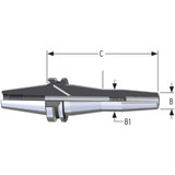 Parlec C50-M06SF160-9 | 6.00mm Hole Diameter x 160.00mm Projection CAT50 21.00mm Nose Diameter 25,000 RPM Shrink Fit Tool Holder & Adapter