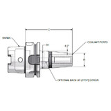 Parlec H63A-M32SF160-9C | 32.00mm Hole Diameter x 160.00mm Projection HSK63A 44.00mm Nose Diameter 25,000 RPM Through Coolant Shrink Fit Tool Holder & Adapter