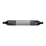 Harvey Tool 849560-C3 | #4 100 Degree Included Angle x 5/16" Body Diameter x 2-1/2" OAL Double End AlTiN Coated Carbide Combination Drill & Countersink
