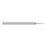 Harvey Tool 32615 | 5 Degree Taper Angle per Side 1/64" Tip Diameter x 0.1500" LOC 3FL Ball End Uncoated Carbide Tapered End Mill