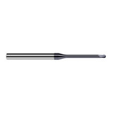 Harvey Tool 33862-C6 | 1/16" Diameter x 1/4" Shank x 0.0500" LOC x 4" OAL 2FL AlTiN Nano Coated Carbide Ball End Mill