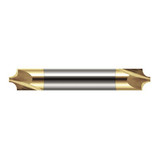 Harvey Tool 46312-C1 | 1" Diameter x 1" Shank x 4" OAL 0.2500" Tip Diameter 2FL TiN Coated Solid Carbide Double End Corner Rounding End Mill