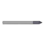 Harvey Tool 58145-C3 | 45 Degree Angle per Side 0.0570" LOC x 0.1250" Shank AlTiN Coated Solid Carbide Deburring Chamfer Mill