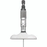 Starrett 52318 | 0"-3" Range Depth Micrometer 0.0010" Graduation 2-1/2" Base Length Ratchet Thimble