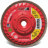 CGW 30155 | 5" Diameter x 5/8"-11 Center Hole Medium 80 Grit 12200 RPM Zirconia Alumina Z3 Compact Trimmable Flap Disc