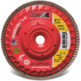 CGW 30164 | 6" Diameter x 5/8"-11 Center Hole Medium 60 Grit 10200 RPM Zirconia Alumina Z3 Compact Trimmable Flap Disc