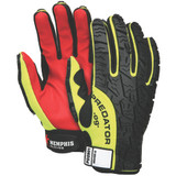 Memphis PD2901M | Medium Uncoated Adjustable Closure Cuff Black/Hi-Vis Lime Synthetic Blend General Purpose Work Gloves