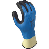 Showa ?377XL-09 | X-Large Fully Coated Knit Wrist Cuff Blue/Black Nylon General Purpose Work Gloves