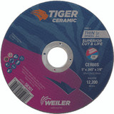 Weiler 58301 | 5" Diameter x 7/8" Hole x 3/64" Thickness 12200 RPM 60 Grit Ceramic Type 1 Cutoff Wheel