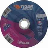 Weiler 58309 | 6" Diameter x 7/8" Hole x 3/64" Thickness 10200 RPM 60 Grit Ceramic Type 27 Cutoff Wheel