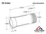 Colton Industrial Tools 20530 | 3/8" Ultra Precision 5C Round Collet, 0.001" Accuracy