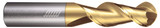 Photograph of a Helical Solutions 83421 |H45AL-M-20375-BN 0.3750" (3/8) Cutter DIA x 0.3750" (3/8) Shank DIA x 1.2500" (1-1/4) Length of Cut x 3.5000" (3-1/2) Overall Length Carbide 45° Helix Ball End Mill for Aluminum, 2 Flutes, Uncoated - (H45AL-M-20375-BN)