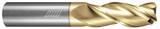 Photograph of a Helical Solutions 82778 |H35AL-L-30250-R.015 0.2500" (1/4) Cutter DIA x 0.2500" (1/4) Shank DIA x 0.0150" (1/64) Radius x 1.2500" (1-1/4) Length of Cut x 3.0000" (3) Overall Length Carbide 35° Helix Corner Radius End Mill for Aluminum, 3 Flutes, ZPLUS Coated - (H35AL-L-30250-R.015)
