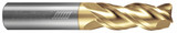 Photograph of a Helical Solutions 83548 |H40ALV-L-30500-R.020 0.5000" (1/2) Cutter DIA x 0.5000" (1/2) Shank DIA x 0.0200" Radius x 2.0000" (2) Length of Cut x 4.0000" (4) Overall Length Carbide 40° Helix Corner Radius End Mill for Aluminum, 3 Flutes, ZPLUS Coated - (H40ALV-L-30500-R.020)