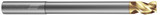 Photograph of a Helical Solutions 82834 |H40ALV-RN-A-30375-R.090 0.3750" (3/8) Cutter DIA x 0.3750" (3/8) Shank DIA x 0.0900" Radius x 0.5000" (1/2) Length of Cut x 3.0000" (3) Overall Length x 1.6250" (1-5/8) Reach Carbide 40° Helix Corner Radius End Mill for Aluminum, 3 Flutes, ZPLUS Coated - (H40ALV-RN-A-30375-R.090)