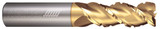 Photograph of a Helical Solutions 82740 |H45AL-C-R-30500-R.060 0.5000" (1/2) Cutter DIA x 0.5000" (1/2) Shank DIA x 0.0600" Radius x 1.2500" (1-1/4) Length of Cut x 3.0000" (3) Overall Length Carbide 45° Helix Corner Radius End Mill for Aluminum, 3 Flutes, ZPLUS Coated - (H45AL-C-R-30500-R.060)