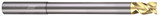 Photograph of a Helical Solutions 83716 |H45AL-RN-ML-30375 0.3750" (3/8) Cutter DIA x 0.3750" (3/8) Shank DIA x 0.5000" (1/2) Length of Cut x 5.0000" (5) Overall Length x 2.5000" (2-1/2) Reach Carbide 45° Helix Square End Mill for Aluminum, 3 Flutes, ZPLUS Coated - (H45AL-RN-ML-30375)