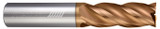 Photograph of a Helical Solutions 83210 |HSV-ML-40750 0.7500" (3/4) Cutter DIA x 0.7500" (3/4) Shank DIA x 2.7500" (2-3/4) Length of Cut x 5.0000" (5) Overall Length Carbide Square End Mill for Stainless and High Temp, 4 Flutes, TPLUS Coated - (HSV-ML-40750)