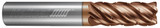 Photograph of a Helical Solutions 83115 |HEV-C-LX-50500-R.060 0.5000" (1/2) Cutter DIA x 0.5000" (1/2) Shank DIA x 0.0600" Radius x 2.5000" (2-1/2) Length of Cut x 5.0000" (5) Overall Length Carbide Corner Radius End Mill for Stainless and High Temp, 5 Flutes, TPLUS Coated - (HEV-C-LX-50500-R.060)