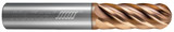 Photograph of a Helical Solutions 83368 |HEV-LX-60500-BN 0.5000" (1/2) Cutter DIA x 0.5000" (1/2) Shank DIA x 2.5000" (2-1/2) Length of Cut x 5.0000" (5) Overall Length Carbide Ball End Mill for Stainless and High Temp, 6 Flutes, TPLUS Coated - (HEV-LX-60500-BN)