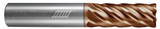 Photograph of a Helical Solutions 83327 |HEV-R-60312-R.020 0.3125" (5/16) Cutter DIA x 0.3125" (5/16) Shank DIA x 0.0200" Radius x 0.7500" (3/4) Length of Cut x 2.5000" (2-1/2) Overall Length Carbide Corner Radius End Mill for Stainless and High Temp, 6 Flutes, TPLUS Coated - (HEV-R-60312-R.020)