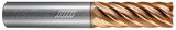 Photograph of a Helical Solutions 83392 |HEV-R-70375-R.060 0.3750" (3/8) Cutter DIA x 0.3750" (3/8) Shank DIA x 0.0600" Radius x 1.0000" (1) Length of Cut x 2.5000" (2-1/2) Overall Length Carbide Corner Radius End Mill for Stainless and High Temp, 7 Flutes, TPLUS Coated - (HEV-R-70375-R.060)