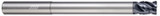 Photograph of a Helical Solutions 82876 |HSVR-C-RN-S-40250-R.020 0.2500" (1/4) Cutter DIA x 0.2500" (1/4) Shank DIA x 0.0200" Radius x 0.3750" (3/8) Length of Cut x 4.0000" (4) Overall Length x 0.7500" (3/4) Reach Carbide Corner Radius End Mill for Steel, 4 Flutes, APLUS Coated - (HSVR-C-RN-S-40250-R.020)