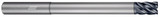 Photograph of a Helical Solutions 83036 |HEV-RNR-M-50375-R.020 0.3750" (3/8) Cutter DIA x 0.3750" (3/8) Shank DIA x 0.0200" Radius x 1.0000" (1) Length of Cut x 6.0000" (6) Overall Length x 3.1250" (3-1/8) Reach Carbide Corner Radius End Mill for Steel, 5 Flutes, APLUS Coated - (HEV-RNR-M-50375-R.020)