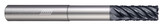 Photograph of a Helical Solutions 82930 |HEV-C-RNR-M-70375-R.020 0.3750" (3/8) Cutter DIA x 0.3750" (3/8) Shank DIA x 0.0200" Radius x 1.0000" (1) Length of Cut x 6.0000" (6) Overall Length x 3.1250" (3-1/8) Reach Carbide Corner Radius End Mill for Steel, 7 Flutes, APLUS Coated - (HEV-C-RNR-M-70375-R.020)