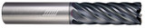 Photograph of a Helical Solutions 83379 |HEV-M-70250-R.010 0.2500" (1/4) Cutter DIA x 0.2500" (1/4) Shank DIA x 0.0100" Radius x 1.0000" (1) Length of Cut x 3.0000" (3) Overall Length Carbide Corner Radius End Mill for Steel, 7 Flutes, APLUS Coated - (HEV-M-70250-R.010)