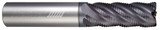 Photograph of a Helical Solutions 82864 |HXVR-M-50375-R.040 0.3750" (3/8) Cutter DIA x 0.3750" (3/8) Shank DIA x 0.0400" Radius x 1.2500" (1-1/4) Length of Cut x 3.0000" (3) Overall Length Carbide Corner Radius End Mill for Steel, 5 Flutes, APLUS Coated - (HXVR-M-50375-R.040)